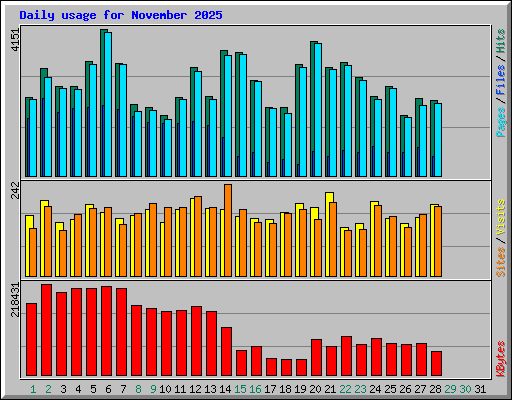 Daily usage for November 2025