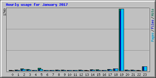 Hourly usage for January 2017