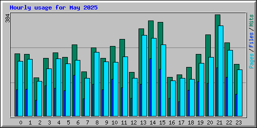 Hourly usage for May 2025