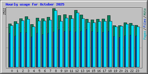 Hourly usage for October 2025